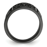 Titanium Flat 14mm Wedding Band with Casted Design and Gift Boxing